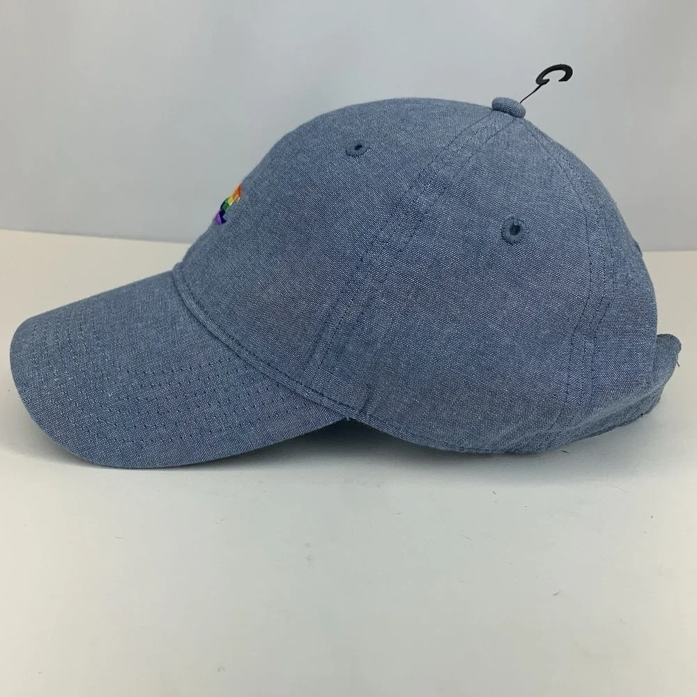 Champion Rainbow Colors Logo Hat Blue Adjustable Strap Baseball Cap